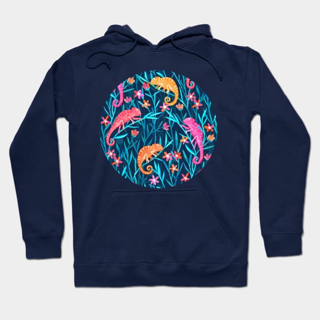 Colorful Chameleons in the Wild Grass Hoodie by micklyn